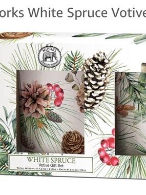 Michel Design Works White Spruce Votive Candle Gift Set